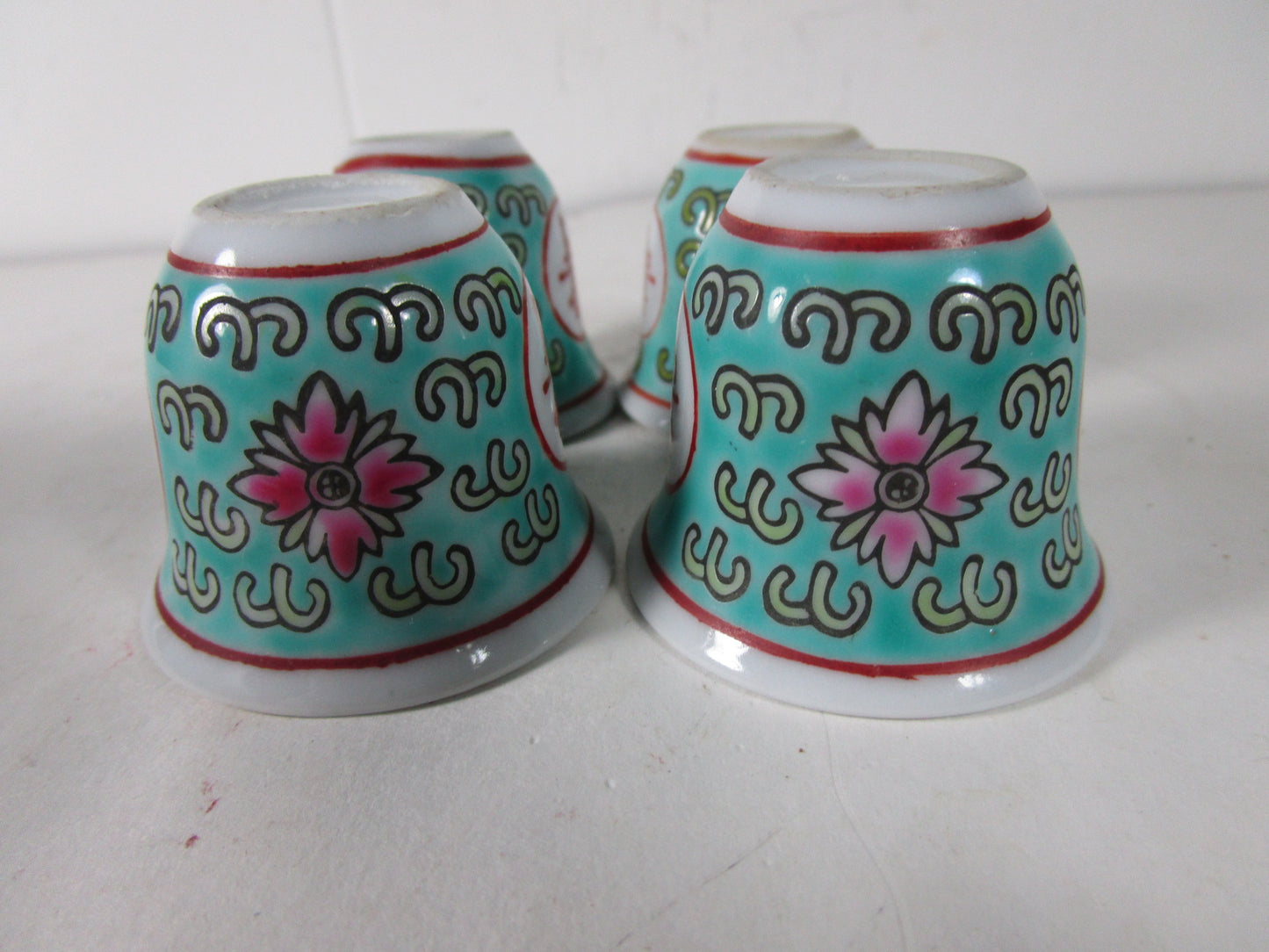 turquoise mun shou Saka cups rare 1950s vintage