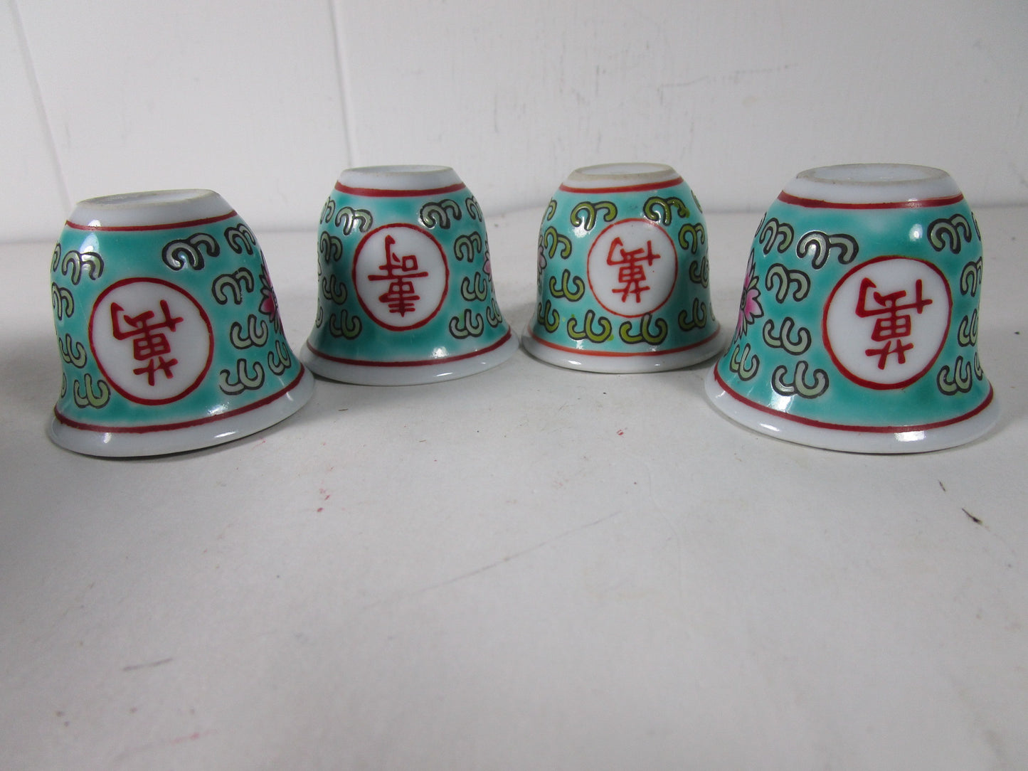 turquoise mun shou Saka cups rare 1950s vintage