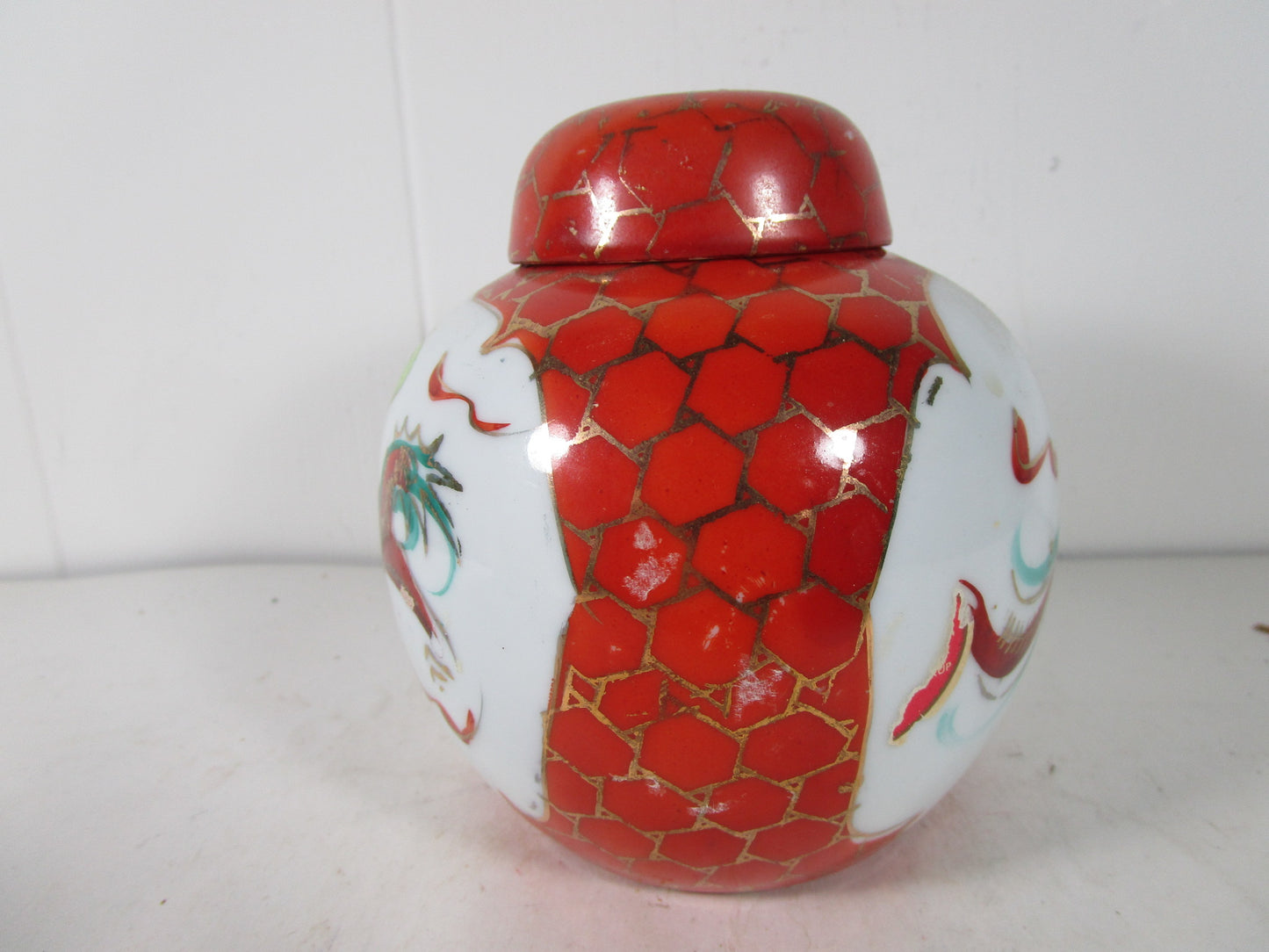 Chinese Phoenix & Dragon  Ginger Jar Jiangxi Jingdezhen Republic