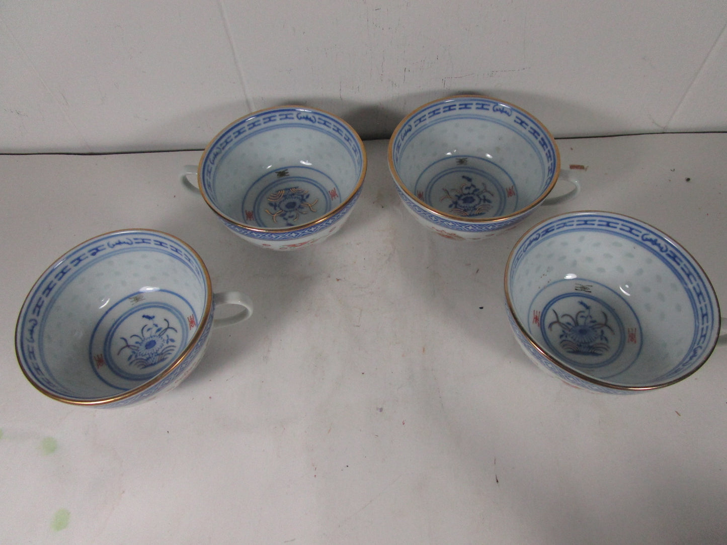 Chinese Rice Grain Hand-Painted Jingdezhen Chrysanthemum rice bowls