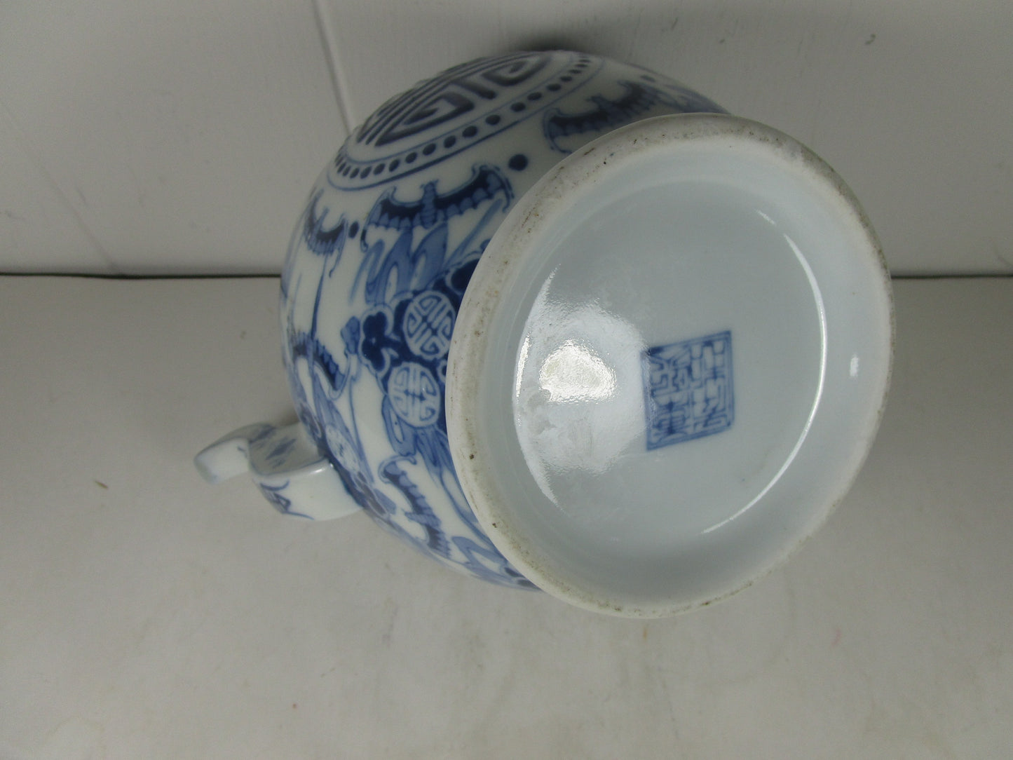 19th Century Chinese export blue and white teapot, Double Happiness era