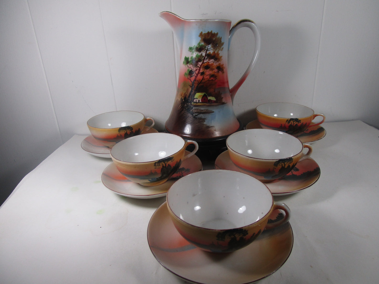 1920s Vintage Noritake japan Morimura Hand Painted Teapot Set  RARE