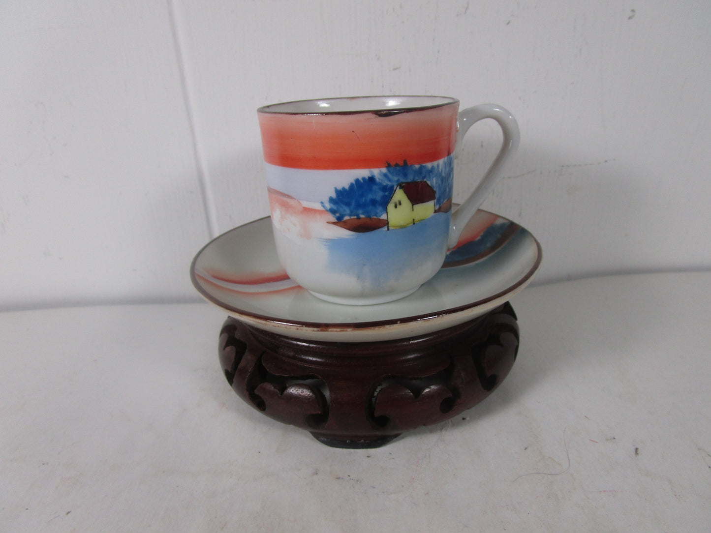 Vintage Noritake Morimura Hand Painted Tea cups saucers 19th century